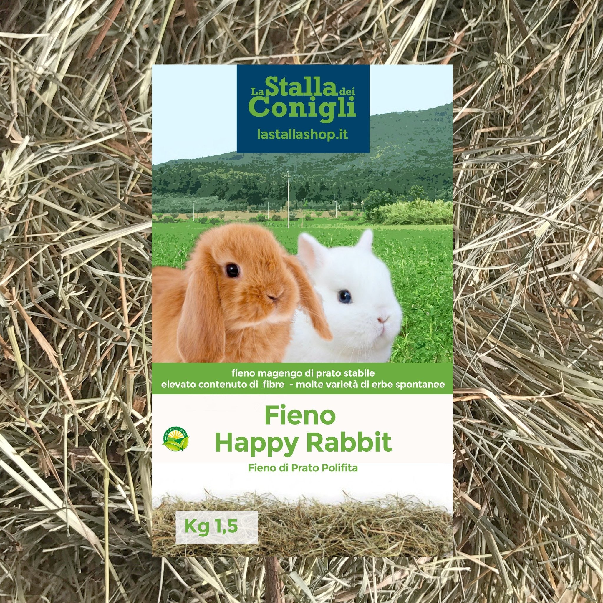 Fieno per Conigli Happy Rabbit - La Stalla dei Conigli Shop